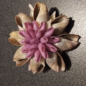 Vintage Purple shell brooch
